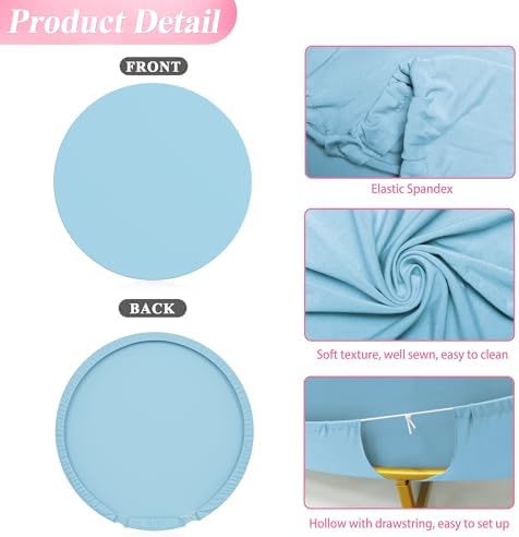 7.2FT Round Backdrop Cover Dusty Blue Round Arch Covers Backdrop, alternate view 4