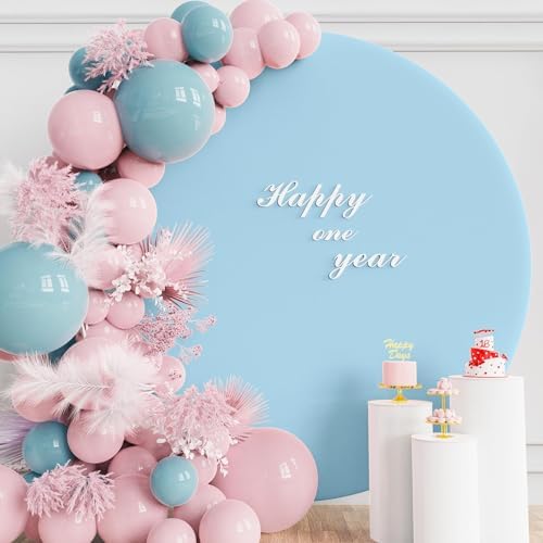 7.2FT Round Backdrop Cover Dusty Blue Round Arch Covers Backdrop, alternate view 5