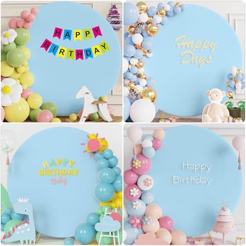 7.2FT Round Backdrop Cover Dusty Blue Round Arch Covers Backdrop, alternate view 6