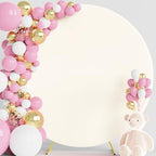 7.2FT Round Backdrop Cover Ivory Round Arch Covers Backdrop