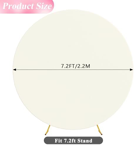 7.2FT Round Backdrop Cover Ivory Round Arch Covers Backdrop, alternate view 2