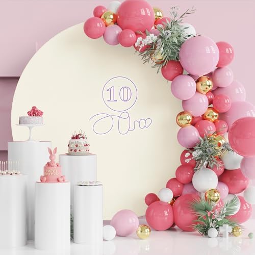 7.2FT Round Backdrop Cover Ivory Round Arch Covers Backdrop, alternate view 4