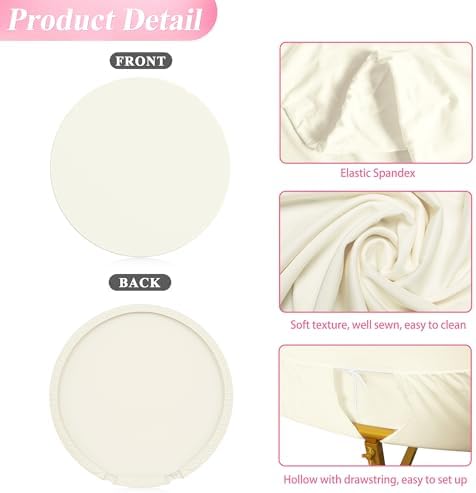 7.2FT Round Backdrop Cover Ivory Round Arch Covers Backdrop, alternate view 5