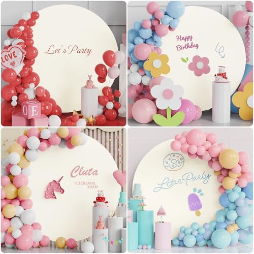 7.2FT Round Backdrop Cover Ivory Round Arch Covers Backdrop, alternate view 6