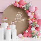 7.2FT Round Backdrop Cover Nude Brown Round Arch Covers Backdrop, alternate view 4