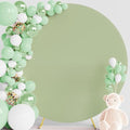 7.2FT Round Backdrop Cover Sage Green Round Arch Covers Backdrop