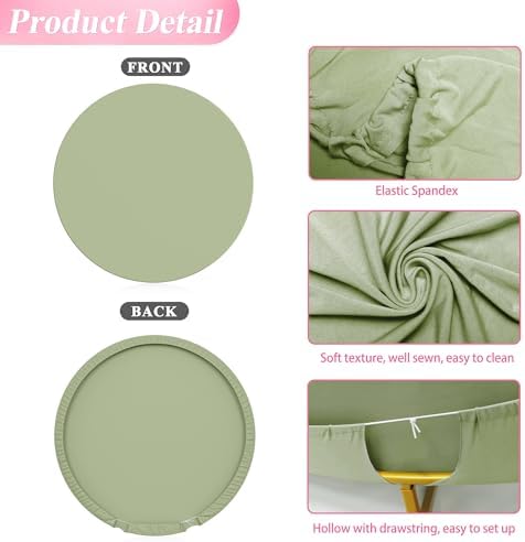 7.2FT Round Backdrop Cover Sage Green Round Arch Covers Backdrop, alternate view 5