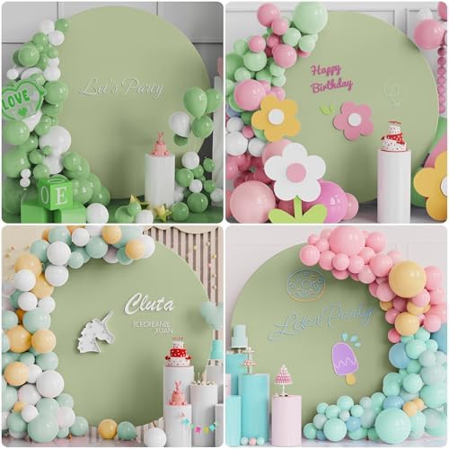 7.2FT Round Backdrop Cover Sage Green Round Arch Covers Backdrop, alternate view 6