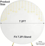 7.2FT Round Backdrop Cover with Lights, Spandex Wrinkle-Resistant Cover with LED Fairy Lights for Circle Arch, alternate view