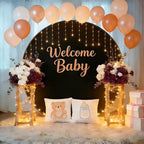 7.2FT Round Backdrop Cover with Lights, Spandex Wrinkle-Resistant Cover with LED Fairy Lights for Circle Arch, alternate view