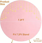 7.2FT Round Backdrop Cover with Lights, Spandex Wrinkle-Resistant Cover with LED Fairy Lights for Circle Arch, alternate view