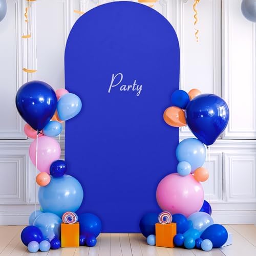 7.2FT Royal Blue Arch Backdrop Cover - Polyester Fitted Wedding Arch Stand Covers Round Top Chiara Arch Backdrop