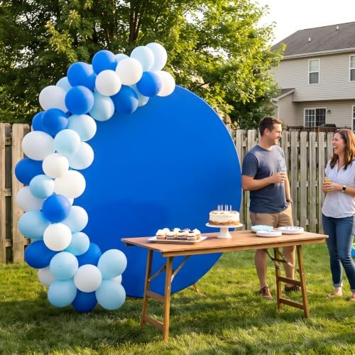 7.2FT Royal Blue Round Backdrop Cover, Arch Backgound Stand Cover, alternate view 3