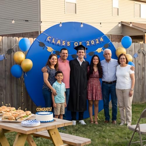 7.2FT Royal Blue Round Backdrop Cover, Arch Backgound Stand Cover, alternate view 4