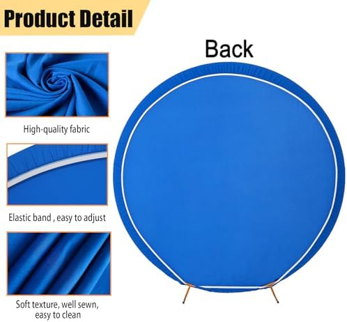 7.2FT Royal Blue Round Backdrop Cover, Arch Backgound Stand Cover, alternate view 5