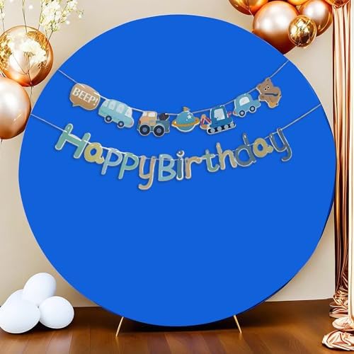 7.2FT Royal Blue Round Backdrop Cover, Arch Backgound Stand Cover, alternate view 6