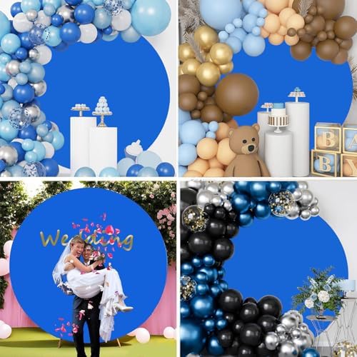 7.2FT Royal Blue Round Backdrop Cover, Arch Backgound Stand Cover, alternate view 7