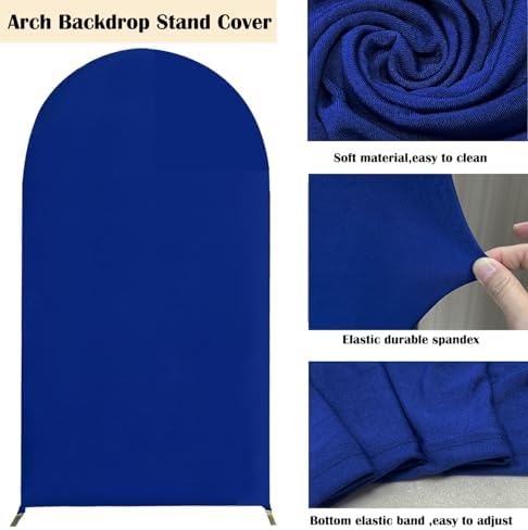 7.2FT Royal Blue Spandex Arch Backdrop (No Stand) in 7.2FT in Royal Blue, alternate view 4