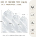 7.2ft Silver Shimmer Arch Backdrop Cover Shiny Birthday Party Arch Covers, alternate view 4