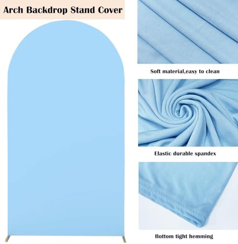 7.2FT Spandex Arch Backdrop Cover (Baby Blue) in 7.2FT in Baby Blue, alternate view 4