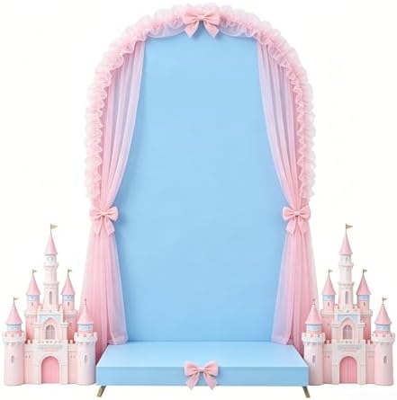 7.2FT Spandex Arch Backdrop Cover (Baby Blue) in 7.2FT in Baby Blue, alternate view 5