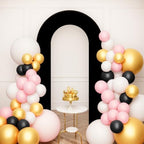 7.2FT Spandex Open Arch Backdrop Cover for Party Wedding, Black in 7.2ft x 7.2ft in Black