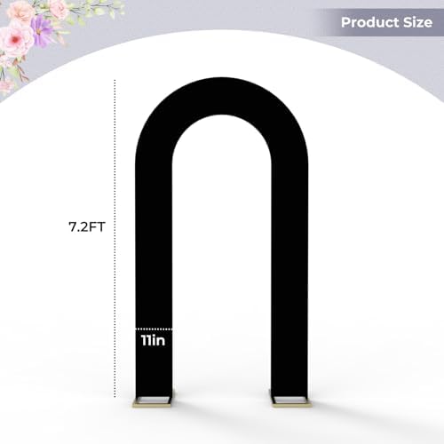 7.2FT Spandex Open Arch Backdrop Cover for Party Wedding, Black in 7.2ft x 7.2ft in Black, alternate view 2