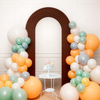 7.2FT Spandex Open Arch Backdrop Cover for Party Wedding, Brown in 7.2 feet in Brown