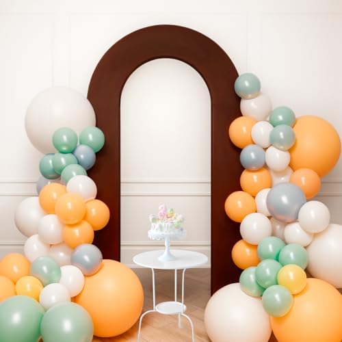 7.2FT Spandex Open Arch Backdrop Cover for Party Wedding, Brown in 7.2 feet in Brown