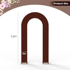 7.2FT Spandex Open Arch Backdrop Cover for Party Wedding, Brown in 7.2 feet in Brown, alternate view 3