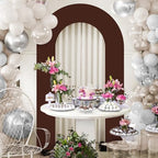 7.2FT Spandex Open Arch Backdrop Cover for Party Wedding, Brown in 7.2 feet in Brown, alternate view 4