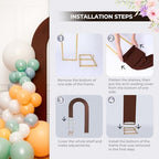 7.2FT Spandex Open Arch Backdrop Cover for Party Wedding, Brown in 7.2 feet in Brown, alternate view 6
