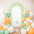 7.2FT Spandex Open Arch Backdrop Cover for Party Wedding, Green in 7.2 feet x 7 feet in Green