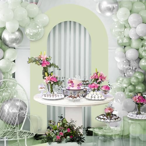 7.2FT Spandex Open Arch Backdrop Cover for Party Wedding, Green in 7.2 feet x 7 feet in Green, alternate view 5