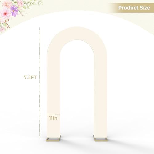 7.2FT Spandex Open Arch Backdrop Cover for Party Wedding, Ivory in 7.2 feet x [Width Not Stated] in Iovry, alternate view 3