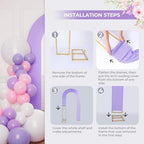 7.2FT Spandex Open Arch Backdrop Cover for Party Wedding, Purple in 7.2' x 7.2' in Purple, alternate view 6