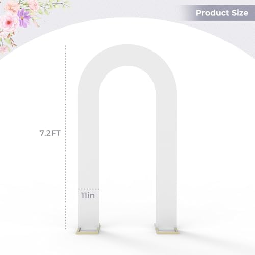 7.2FT Spandex Open Arch Backdrop Cover for Party Wedding, White in 7.2FT in White, alternate view 3