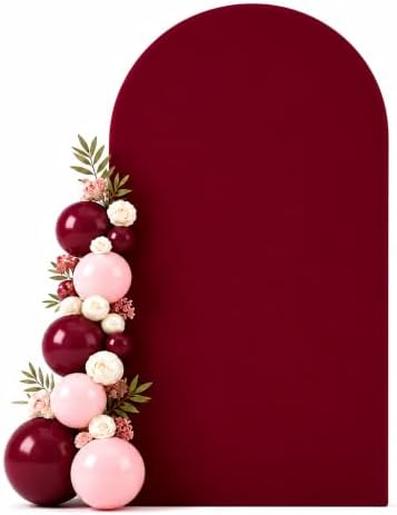 7.2FT Spandex Wedding Arch Cover(Burgundy) in 7.2FT in Burgundy
