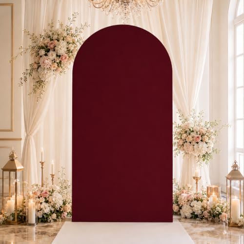 7.2FT Spandex Wedding Arch Cover(Burgundy) in 7.2FT in Burgundy, alternate view 2