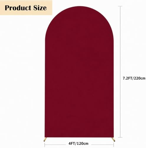 7.2FT Spandex Wedding Arch Cover(Burgundy) in 7.2FT in Burgundy, alternate view 3