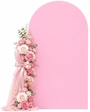 7.2FT Spandex Wedding Arch Cover(Pink) in 7.2FT in Pink