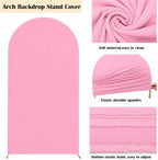 7.2FT Spandex Wedding Arch Cover(Pink) in 7.2FT in Pink, alternate view 4
