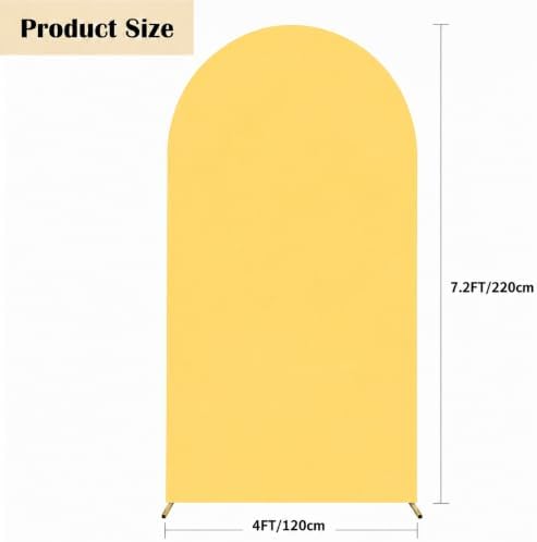 7.2FT Spandex Wedding Arch Cover (Yellow) in 7.2FT in Yellow, alternate view 3