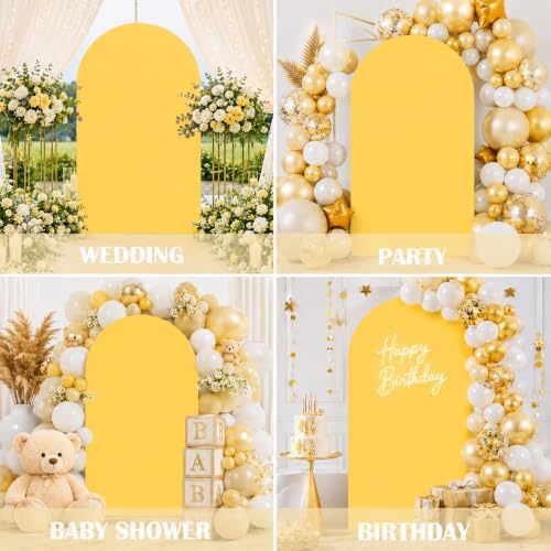 7.2FT Spandex Wedding Arch Cover (Yellow) in 7.2FT in Yellow, alternate view 6