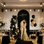 7.2FT Wedding Arch Backdrop Cover, Black Spandex Arch Stand Cover, alternate view 2