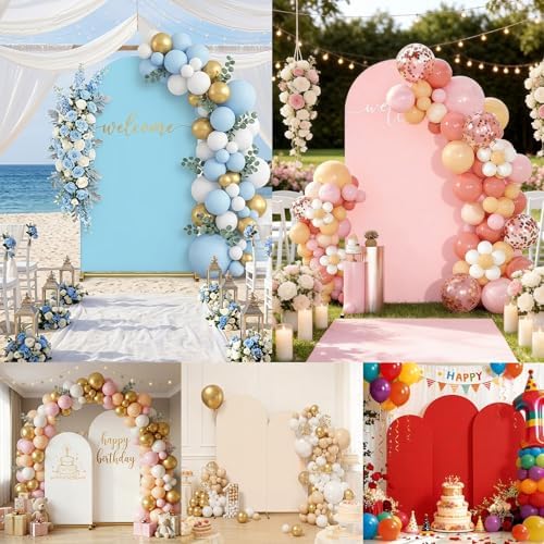 7.2FT Wedding Arch Backdrop Cover, Black Spandex Arch Stand Cover, alternate view 4