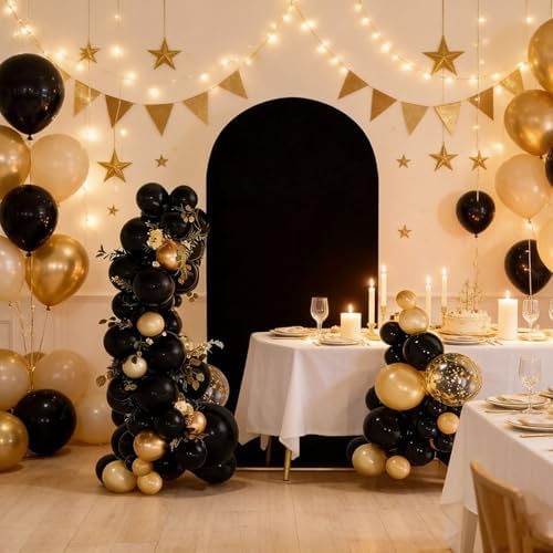 7.2FT Wedding Arch Backdrop Cover, Black Spandex Arch Stand Cover, alternate view 6