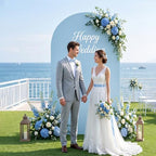 7.2FT Wedding Arch Backdrop Cover, Blue Spandex Arch Stand Cover, alternate view 2