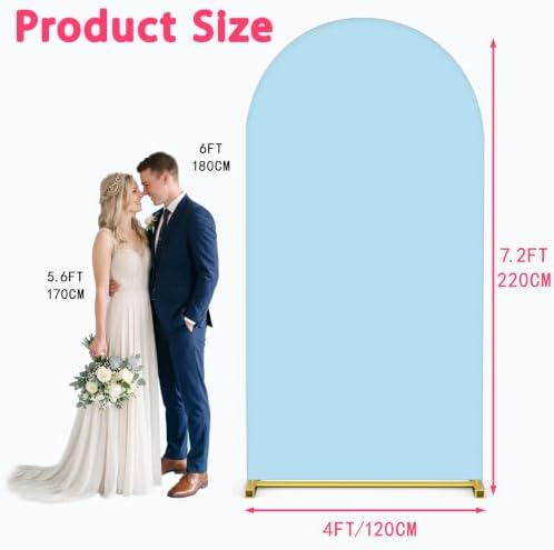7.2FT Wedding Arch Backdrop Cover, Blue Spandex Arch Stand Cover, alternate view 3