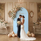 7.2FT Wedding Arch Backdrop Cover, Blue Spandex Arch Stand Cover, alternate view 6